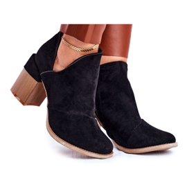 MSMG Bottines Femme à Talon Noir Coupe Meliori