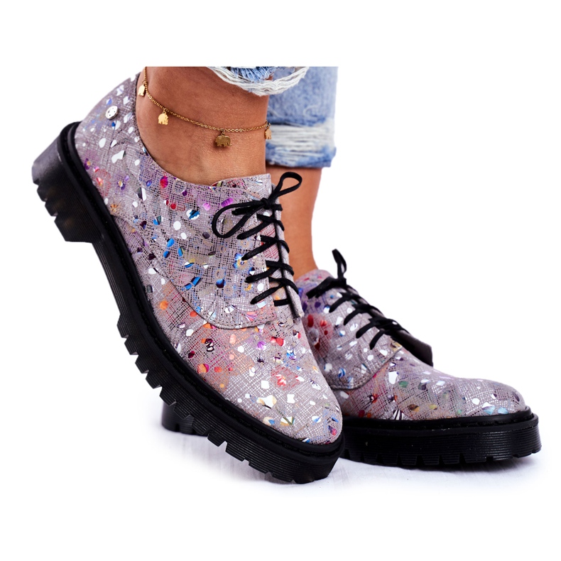 Richelieus Femme Richelieu Cuir Gris Maciejka 04087-13 multicolore Richelieus Femme Richelieu Cuir Gris Maciejka 04087-13 multicolore