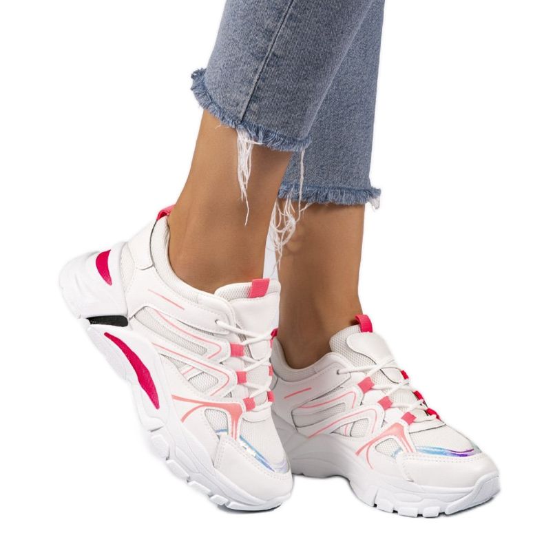 Baskets de sport 1070 blanches avec empiècements roses Baskets de sport 1070 blanches avec empiècements roses