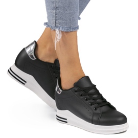 Baskets compensées noires MY-0366 le noir