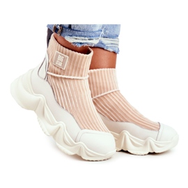 Chaussures de sport hautes pour femmes Big Star White GG274608 blanc