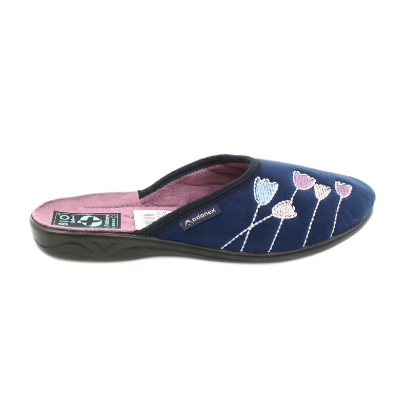Chaussons Adanex 25626 en velours bleu marine violet