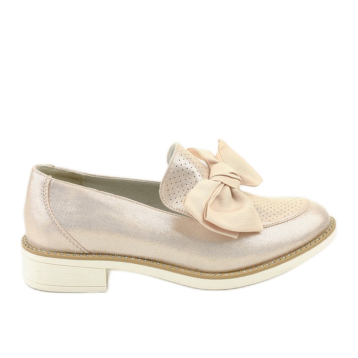 Chaussures à enfiler noires avec un nœud RS-WED2 d'or