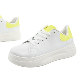 Baskets blanches brillantes LLQ204-10 jaune