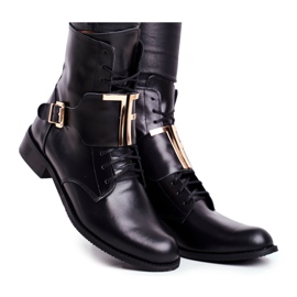 Bottines Femme Nicole Cuir Noir 2591 doré