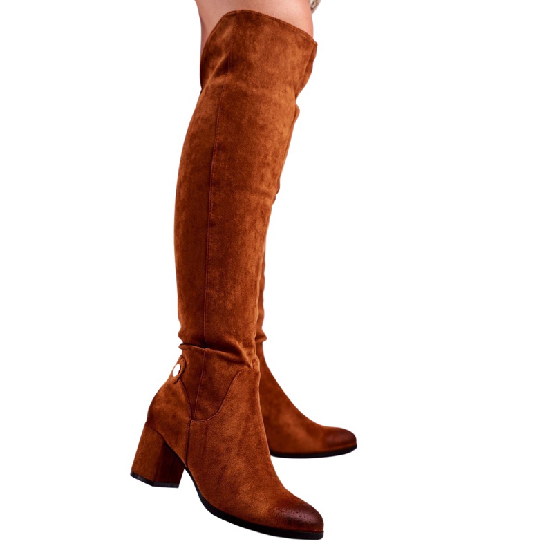 Vinceza Bottines Femme Talon Daim Camel Torgos brun