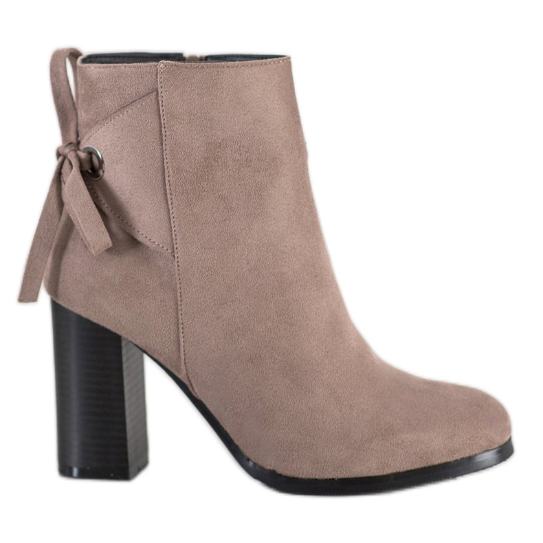 Goodin Bottes avec reliure décorative beige