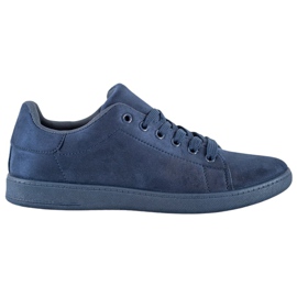SHELOVET Baskets en daim bleu marine