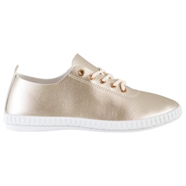 SHELOVET Baskets dorées avec cuir écologique