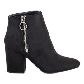 Goodin Bottines noires sur une fermeture éclair le noir