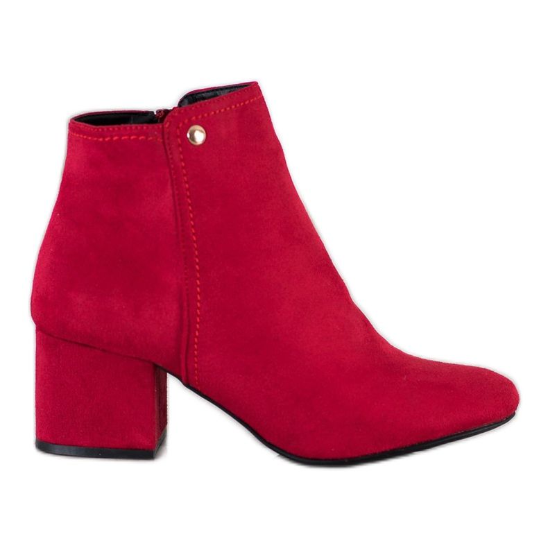 Goodin Bottines en daim rouges