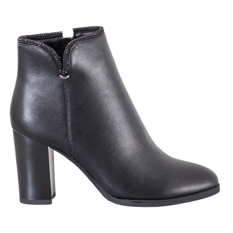 Goodin Bottes élégantes avec des cristaux le noir