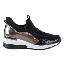 Chaussures à enfiler en cuir VINCEZA noir