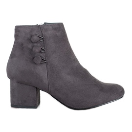 Goodin Bottines En Daim Avec Boutons gris