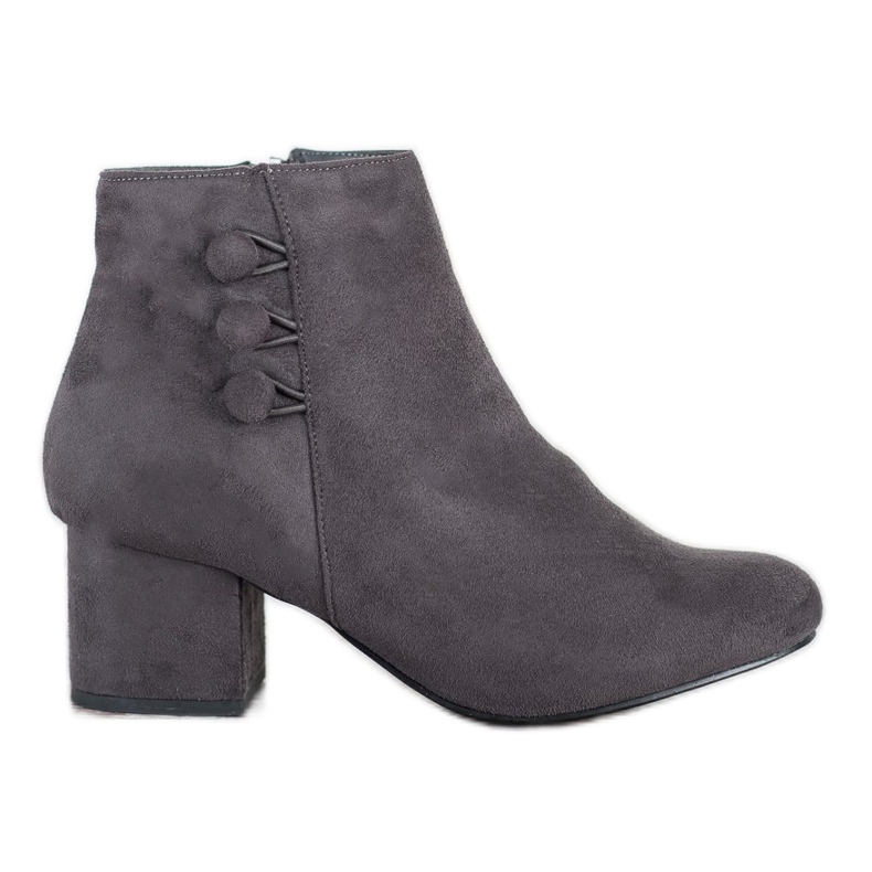 Goodin Bottines En Daim Avec Boutons gris