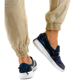 Chaussures de sport à enfiler bleu marine B120-3