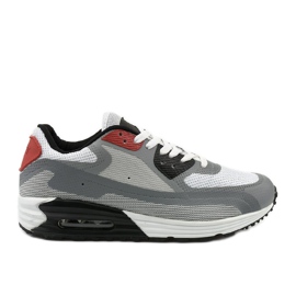 Chaussures de sport pour hommes grises 1503 rouge