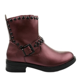 Bottines bordeaux pour femme avec Morning litas rouge
