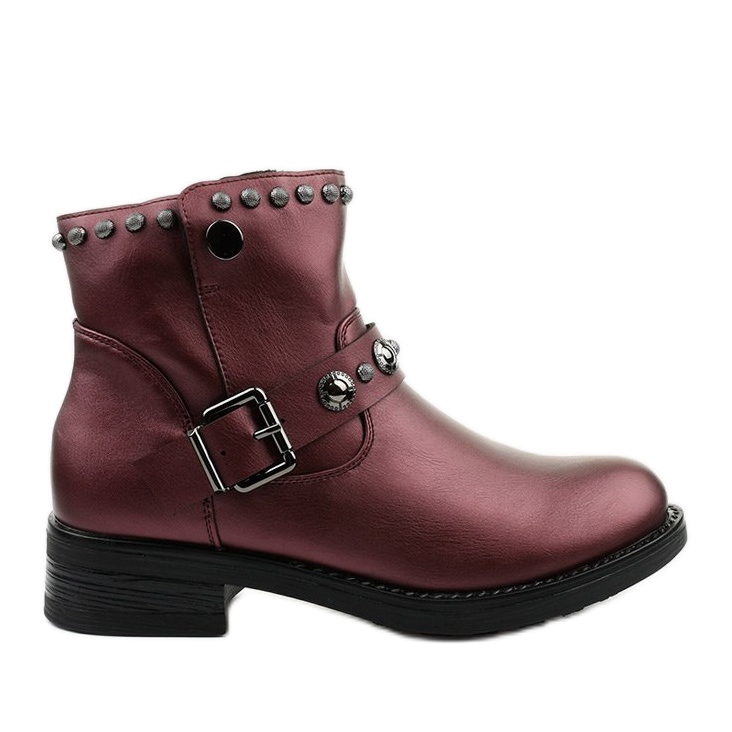 Bottines bordeaux pour femme avec lettres d'Eira rouge Bottines bordeaux pour femme avec lettres d'Eira rouge