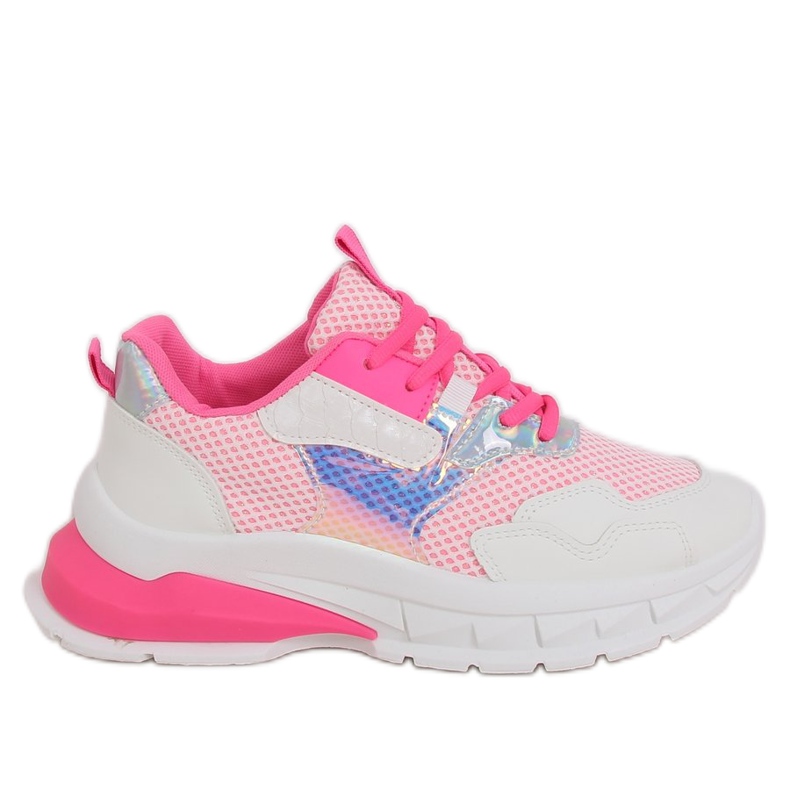 Chaussures de sport blanches et roses BH003 Rose