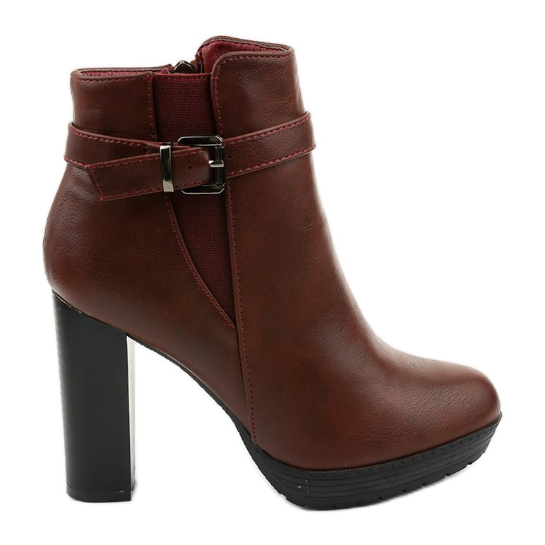 Bottines bordeaux sur le poteau Lorelle rouge Bottines bordeaux sur le poteau Lorelle rouge