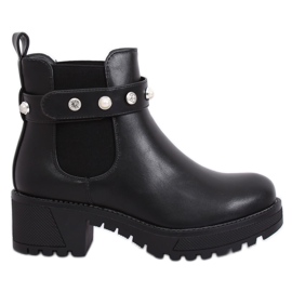 Bottines Chelsea noires à semelle épaisse 8039-GA Noir