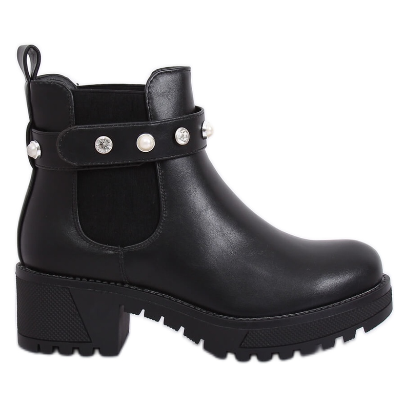Bottines Chelsea noires à semelle épaisse 8039-GA Noir le noir