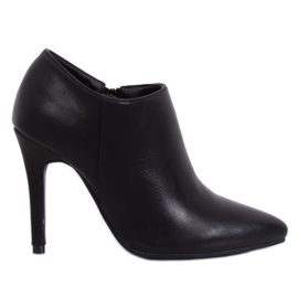 Chaussures en cuir noir sur épingle TX-1850-1 Noir le noir