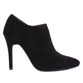 Chaussures en daim noir sur talon aiguille TX-1850 Noir le noir