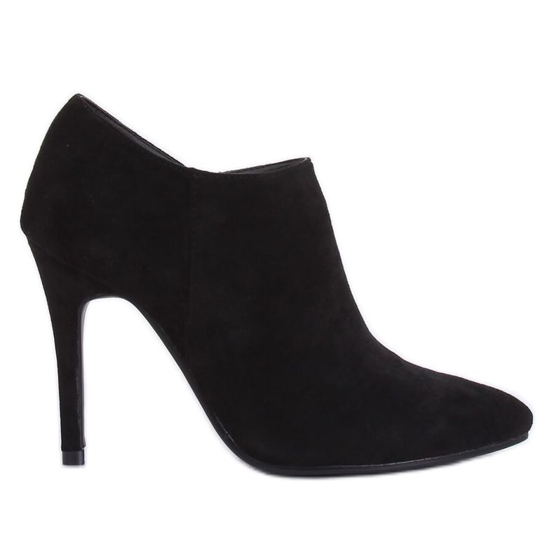 Chaussures en daim noir sur talon aiguille TX-1850 Noir le noir