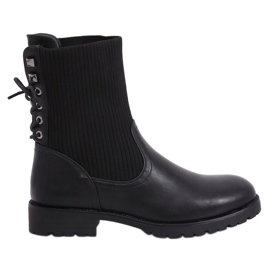 Bottines à tige chaussette noir 7969-PA Noir