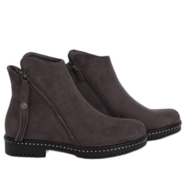 Bottines en daim grises 6332 Gris