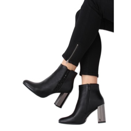 Bottines noires à talons 7673-GA Noir le noir