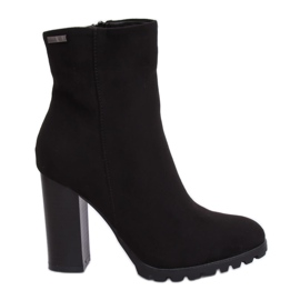 Bottes sur un talon stable noir 5247 Noir