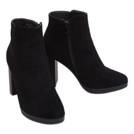 Bottines noires à talons BM-9091-1 Noir