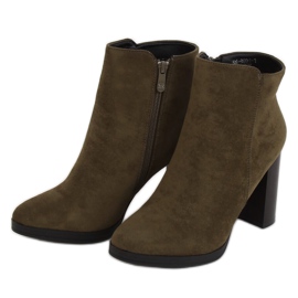 Bottines à talons vertes BM-9091-1 Vert