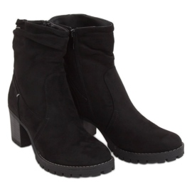 Bottines noires à talons larges QQ-02 Noir le noir