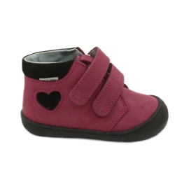 Chaussures Velcro coeur Mazurek 1341 bordeaux / noir rouge