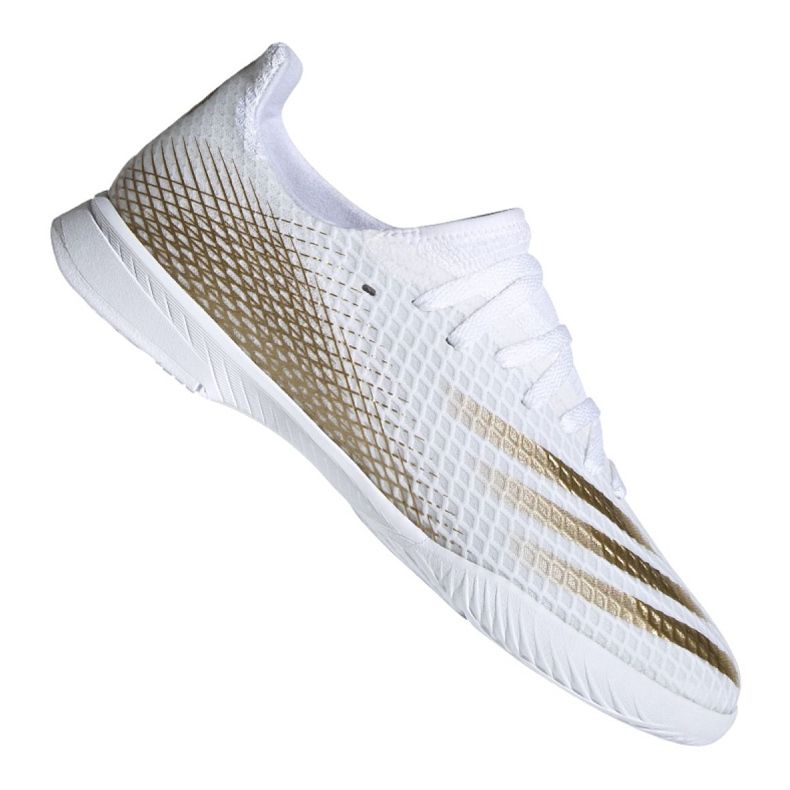 Chaussures de football Adidas X Ghosted.3 In Jr EG8225 gris / argent, blanc, or blanche Chaussures de football Adidas X Ghosted.3 In Jr EG8225 gris / argent, blanc, or blanche