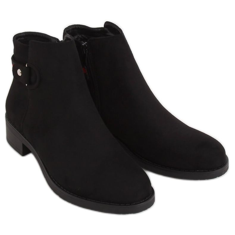 Bottines Chelsea noires pour femmes Q8AX1570-07 Noir le noir rouge