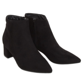 Bottines noires à talons bas W27016 Noir le noir