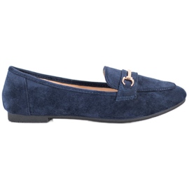 Anesia Paris Mocassins en daim élégants bleu marin bleu
