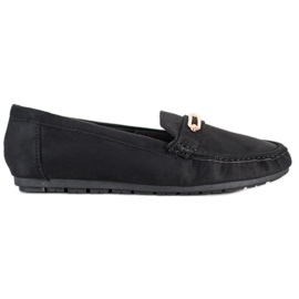 SHELOVET Mocassins noirs confortables le noir