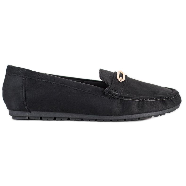 SHELOVET Mocassins noirs confortables le noir