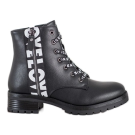 Bottes en cuir écologique VINCEZA noir