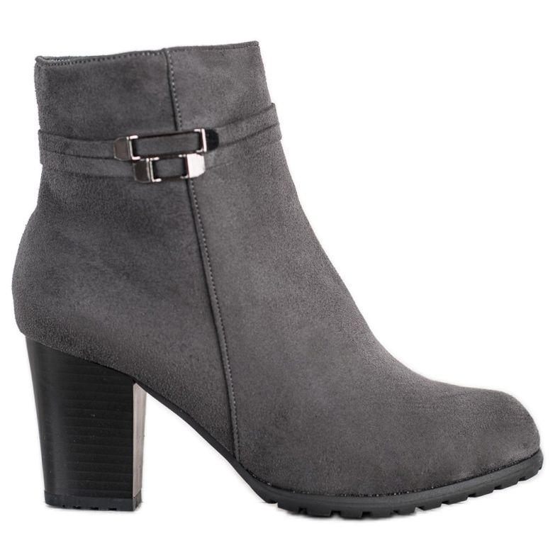 Goodin Bottes grises avec une ceinture décorative Goodin Bottes grises avec une ceinture décorative