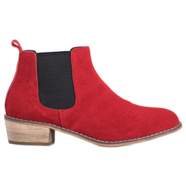 Goodin Bottines chelsea en cuir rouge Goodin Bottines chelsea en cuir rouge
