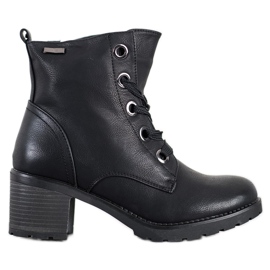 Goodin Bottes à lacets confortables le noir