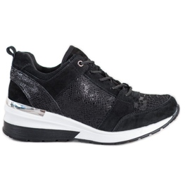 Filippo Baskets en cuir noires le noir