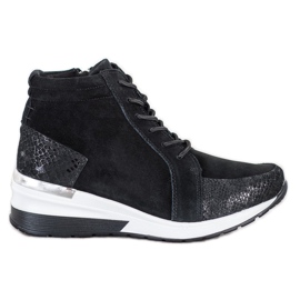 Filippo Bottines en cuir à lacets le noir